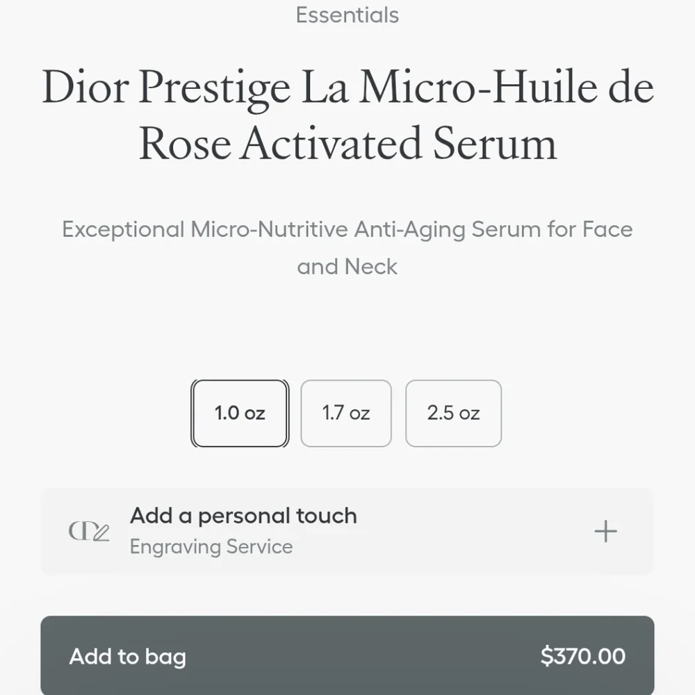 Dior Prestige La Micro-Huile de Rose Activated Serum 30mL 1 FL.OZ
